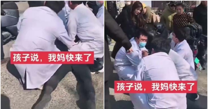 Thật trắng trợn: 4 người mặc áo blouse trắng ở Hà Bắc bắt trẻ em ngay trên phố, đứa trẻ khóc gọi mẹ缩略图