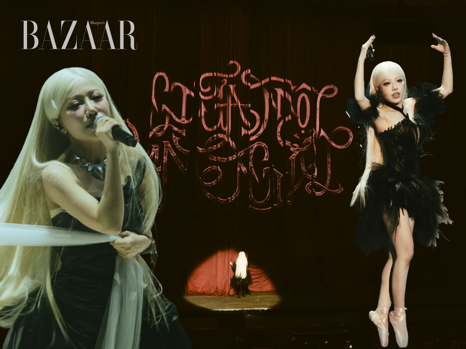 Phùng Khánh Linh đứng trên giày mũi cứng, hóa thiên nga đen trong Giữa Một Vạn Tour缩略图