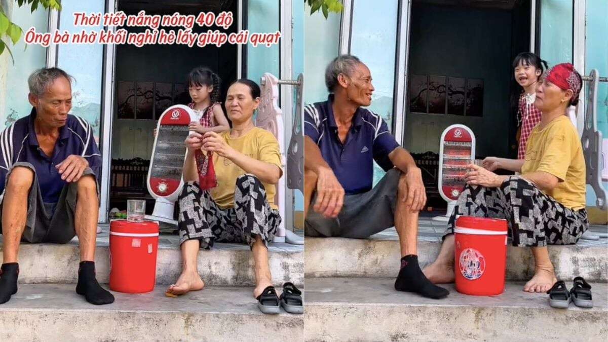 Bé gái hiếu thảo bê nhầm quạt sưởi chăm bà đi làm đồng về khiến dân mạng cười bò缩略图