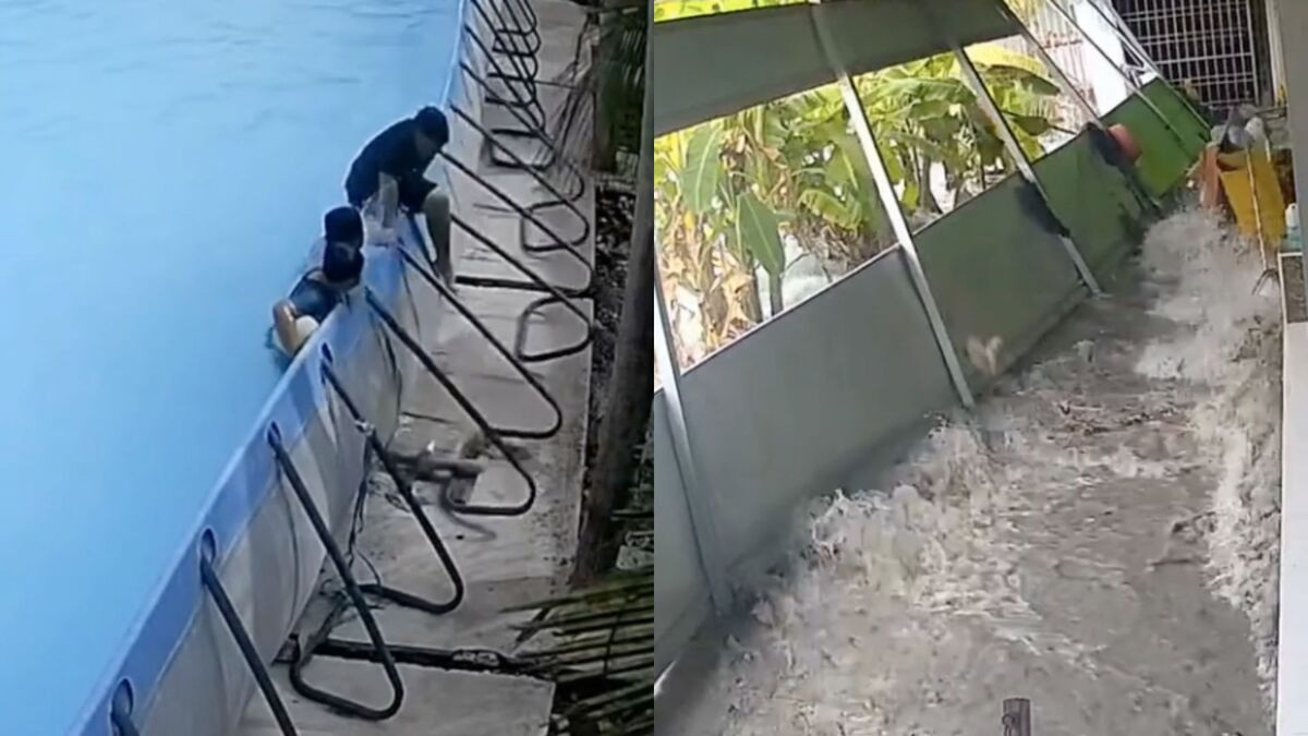 Cảnh &amp;apos;khối nghỉ hè&amp;apos; phá sập hồ bơi, cuốn trôi đồ đạc khiến dân mạng ngẩn ngơ缩略图