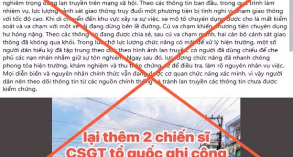 Công an Cà Mau làm rõ tin đồn CSGT truy đuổi phương tiện dẫn đến tai nạn缩略图