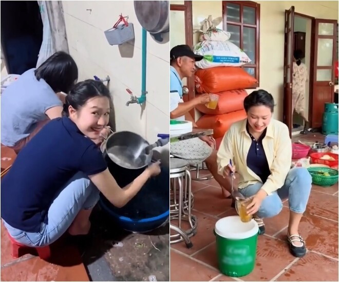 Gái xinh Hà Nội lấy cầu thủ Việt Nam, cảnh về quê vào bếp được chị dâu quay lại hút dân mạng缩略图