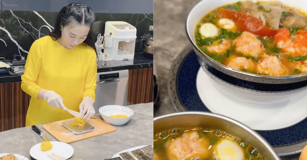 Phương Oanh một mình chăm cặp song sinh vẫn tự tay nấu ăn: Nhìn mâm cơm thấy độ tỉ mỉ缩略图