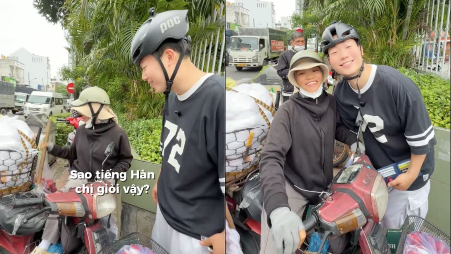 &amp;apos;Sốt&amp;apos; clip khách Hàn nói tiếng Việt với chị bán rong Việt nói tiếng Hàn như gió缩略图