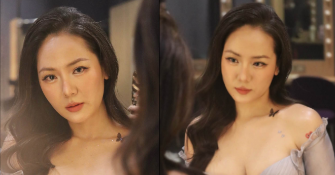 Khó rời mắt trước vẻ đẹp gợi cảm của Phương Linh khi diện váy khoe vòng một hững hờ缩略图
