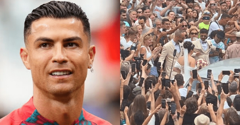 Ronaldo bật cười trước cảnh một đám cưới bị 2.000 người náo loạn vì nhầm tưởng cô dâu chú rể là Georgina và Ronaldo缩略图