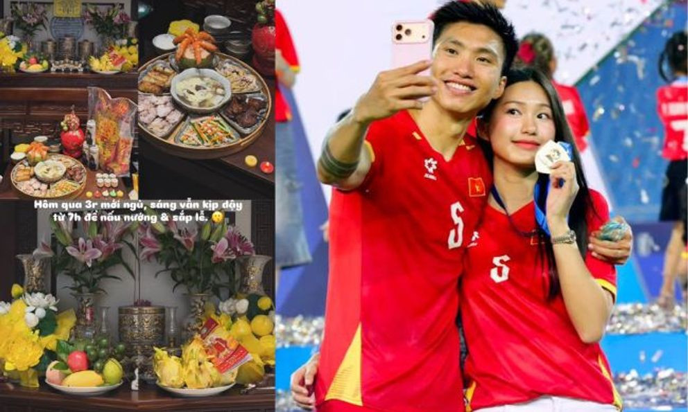 Thức tới 3 rưỡi sáng ăn mừng vô địch, sáng sớm Doãn Hải My vẫn tự tay chuẩn bị mâm cúng Rằm tháng 7缩略图