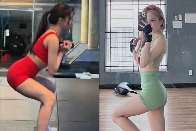 Nóng bỏng mắt với body săn chắc của Thiều Bảo Trâm khi diện đồ bó sát tại phòng tập缩略图