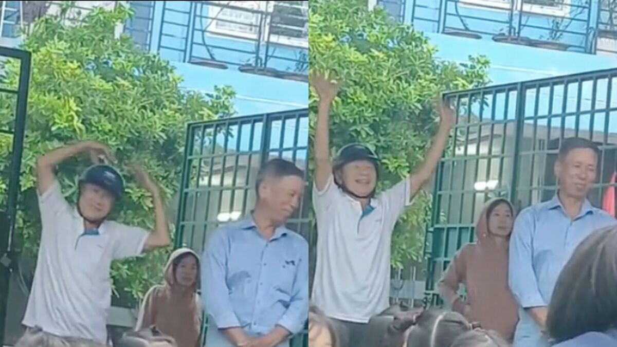Clip ông múa say sưa để nhắc bài cho cháu trên sân khấu làm dân mạng &amp;apos;tan chảy&amp;apos;缩略图