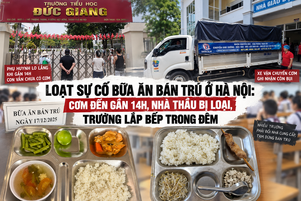 Loạt sự cố bữa ăn bán trú ở Hà Nội: Giao muộn, suất ăn lèo tèo, xe chở còn bụi缩略图