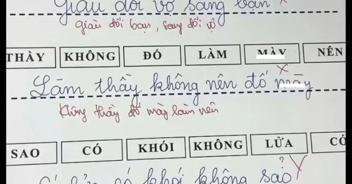 Cô giáo yêu cầu điền câu thành ngữ &amp;apos;giàu đổi…&amp;apos;, &amp;apos;không thầy…&amp;apos;, học sinh tiểu học đưa ra đáp án khiến cõi mạng bàn tán缩略图