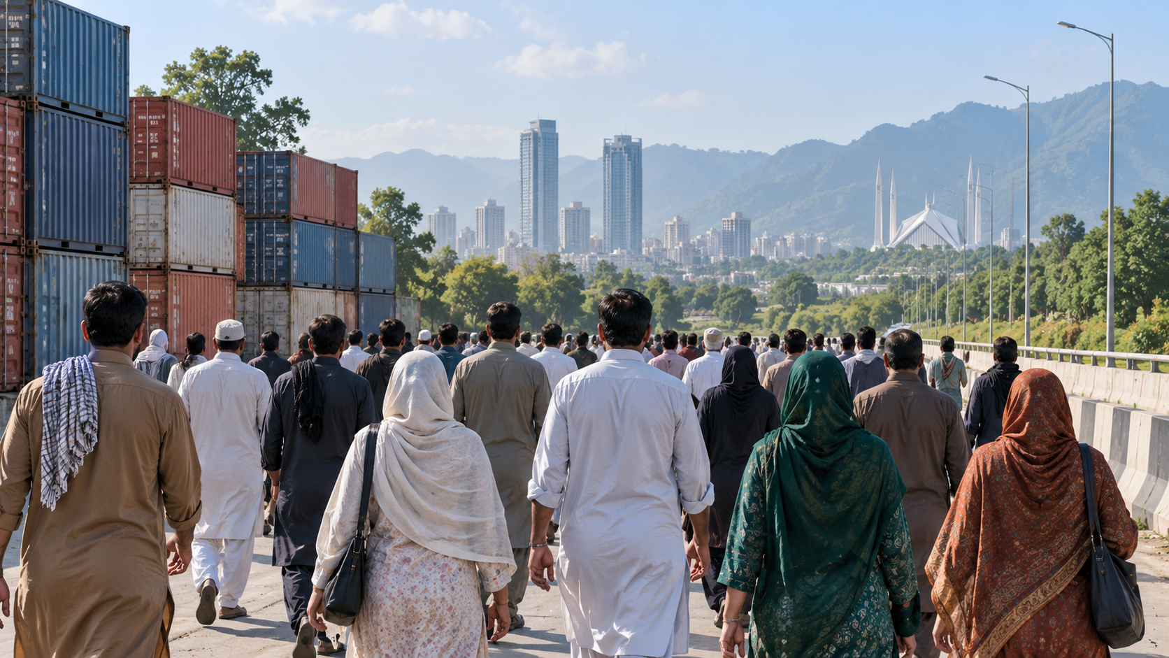 Người ủng hộ ông Imran Khan tuần hành về Islamabad, yêu cầu trả tự do缩略图