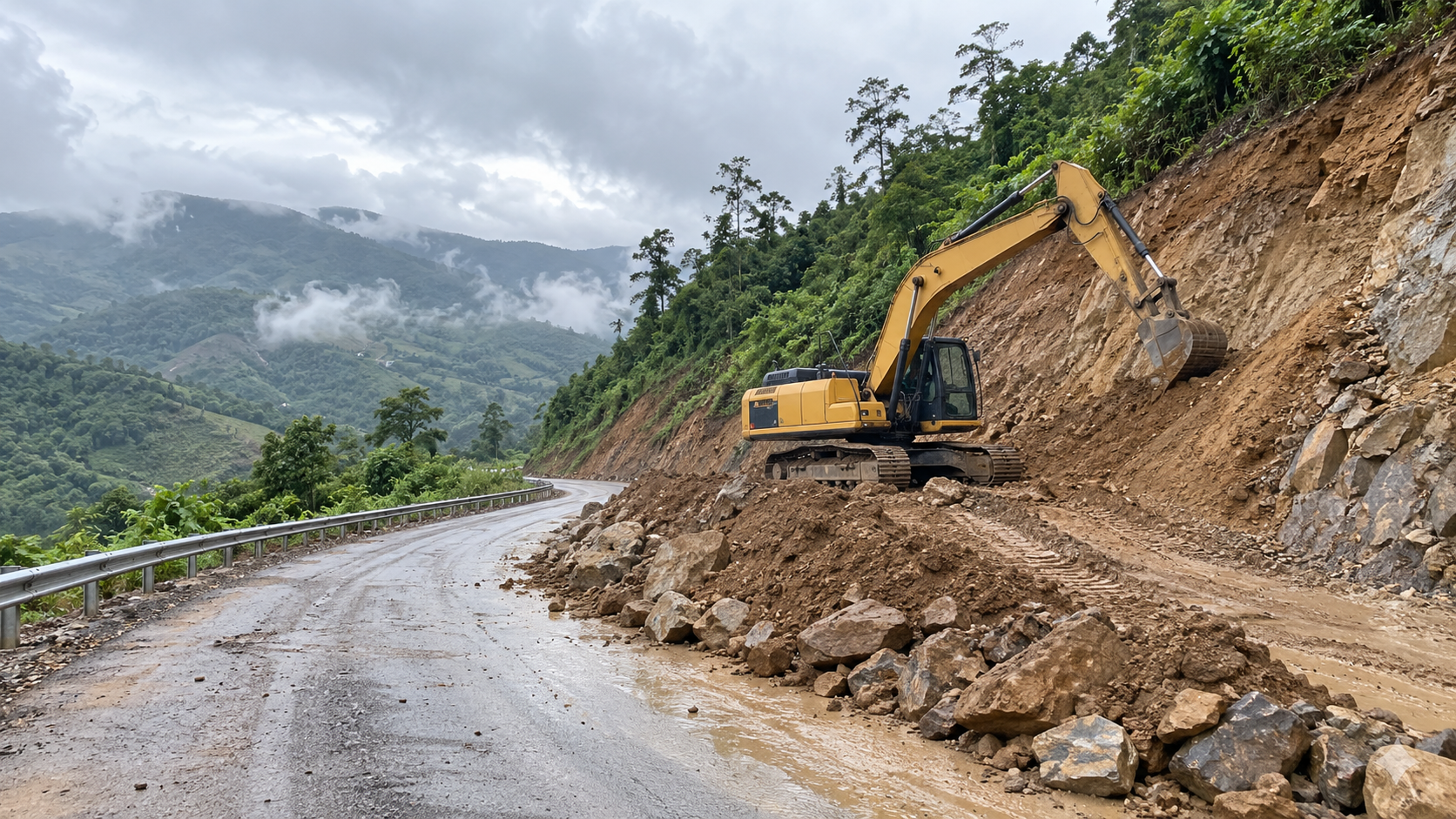 Huế khắc phục sạt trượt đường 14B, cần xử lý hơn 108.600 m³ đất đá缩略图