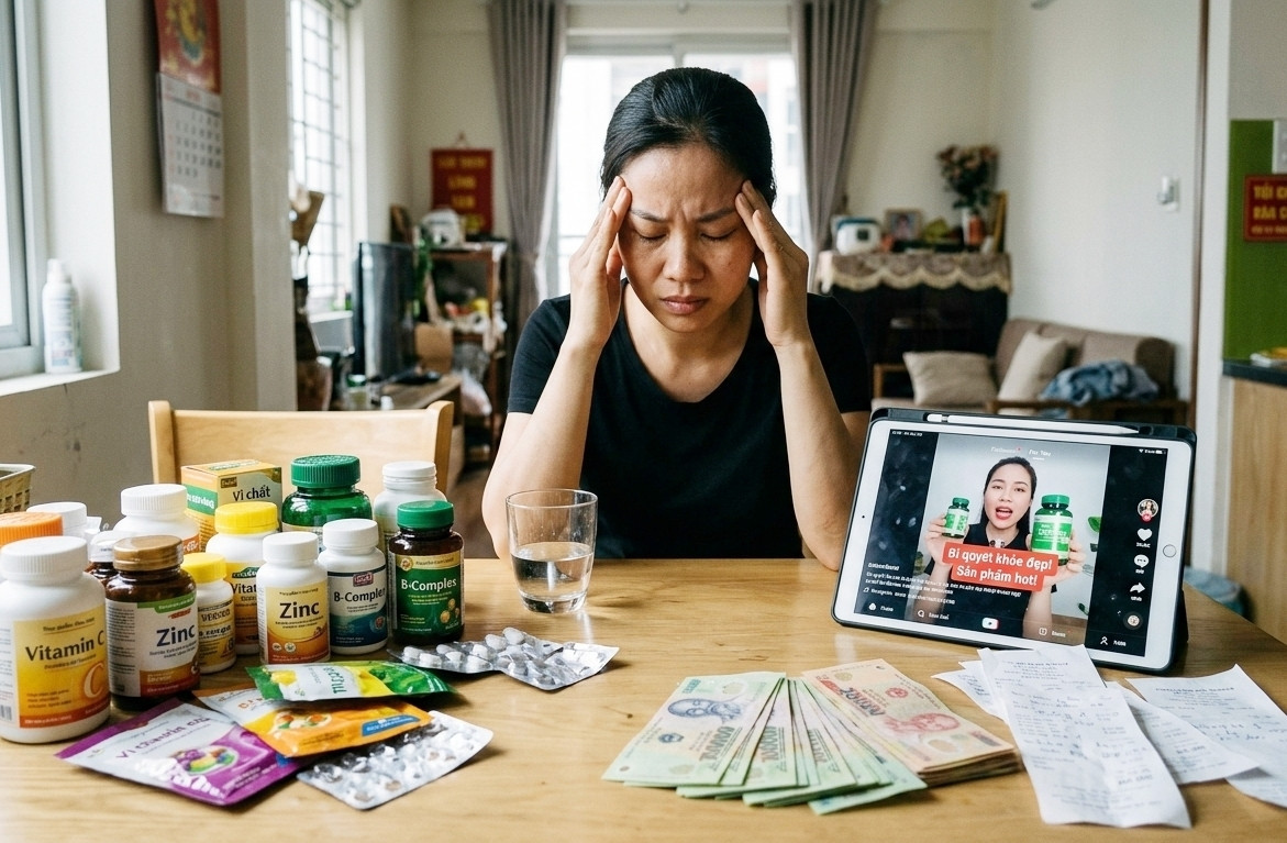 Uống vitamin theo TikTok suốt 1 năm, người phụ nữ tốn cả chục triệu vẫn đau đầu缩略图